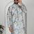 Silk blend floral printed blue kurta and pyjamas