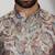 Silk blend floral printed beige kurta and pyjamas