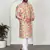 Silk blend floral printed Beige kurta and pyjamas