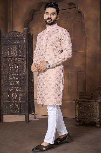 Onion embroidery thread work men's kurta and Pyjamas for Mens