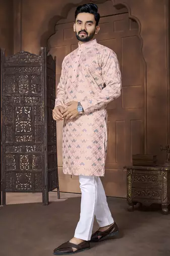 Onion embroidery thread work men's kurta and Pyjamas for Mens