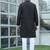 Cotton blend woven self desing black kurta and pyjamas
