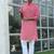 Cotton blend woven self desing pink kurta and pyjamas