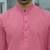 Cotton blend woven self desing pink kurta and pyjamas
