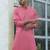 Cotton blend woven self desing pink kurta and pyjamas