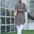 Cotton blend woven self desing grey kurta and pyjamas