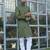 Cotton blend woven self desing olive green kurta and pyjamas