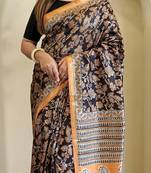 Black Dola Viscose Digital Printed Saree