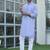 Cotton blend woven self desing mauve kurta and pyjamas