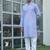 Cotton blend woven self desing mauve kurta and pyjamas