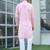 Cotton blend woven self desing pink kurta and pyjamas