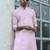 Cotton blend woven self desing pink kurta and pyjamas