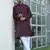 Cotton blend woven self desing purple kurta and pyjamas