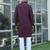 Cotton blend woven self desing purple kurta and pyjamas