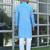 Cotton blend woven self desing sky blue kurta and pyjamas