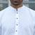 Cotton blend woven self desing white kurta and pyjamas