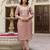 Cotton slub magic printed kurta pant embroidery neck work kurta set