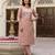 Cotton slub magic printed kurta pant embroidery neck work kurta set