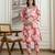 Cotton slub magic printed kurta pant embroidery neck work kurta set