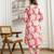 Cotton slub magic printed kurta pant embroidery neck work kurta set