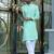 Silk rayon embroidered sequinned sea green kurta with elasticated pyjamas