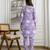 Cotton slub magic printed kurta pant embroidery neck work kurta set