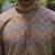 Cotton rayon embroidered sequinned beige kurta with elasticated pyjamas
