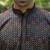 Cotton rayon embroidered sequinned black kurta with elasticated pyjamas