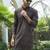 Cotton rayon embroidered sequinned black kurta with elasticated pyjamas