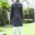 Cotton rayon embroidered sequinned blue kurta with elasticated pyjamas