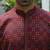 Cotton rayon embroidered sequinned maroon kurta with elasticated pyjamas