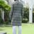 Cotton rayon embroidered chikankari sequinned blue kurta with elasticated pyjamas