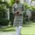 Cotton rayon embroidered chikankari sequinned green kurta with elasticated pyjamas