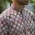 Cotton rayon embroidered chikankari sequinned mauve kurta with elasticated pyjamas
