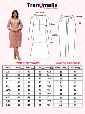 Trendmalls Cotton slub magic printed kurta pant embroidery neck work kurta set 6
