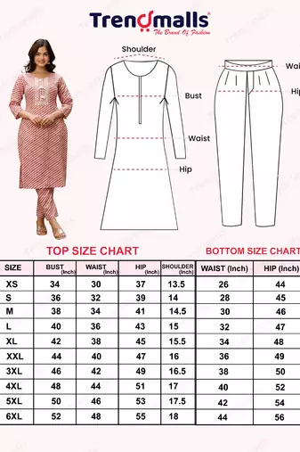 Trendmalls Cotton slub magic printed kurta pant embroidery neck work kurta set