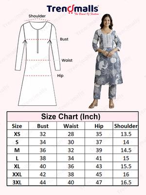 Cotton slub magic printed kurta pant embroidery neck work kurta set 6