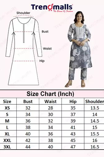 Trendmalls Cotton slub magic printed kurta pant embroidery neck work kurta set