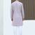 Cotton blend chikankari embroidered mauve kurta with elasticated pyjamas
