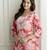 Cotton slub magic printed kurta pant embroidery neck work kurta set