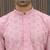 Cotton blend chikankari embroidered pink kurta with elasticated pyjamas
