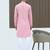 Cotton blend chikankari embroidered pink kurta with elasticated pyjamas