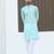 Cotton blend chikankari embroidered sky blue kurta with elasticated pyjamas