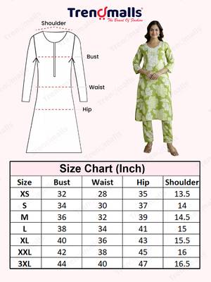 Cotton slub magic printed kurta pant embroidery neck work kurta set 6