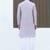 Silk blend embroidered sequinned mauve kurta with elasticated pyjamas