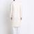 Cotton blend solid cream kurta with white pyjamas