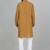 Cotton blend solid mustard kurta with white pyjamas