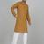 Cotton blend solid mustard kurta with white pyjamas