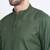 Cotton blend solid green kurta with white pyjamas