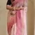 Pink Hand Crafted Organza Saree